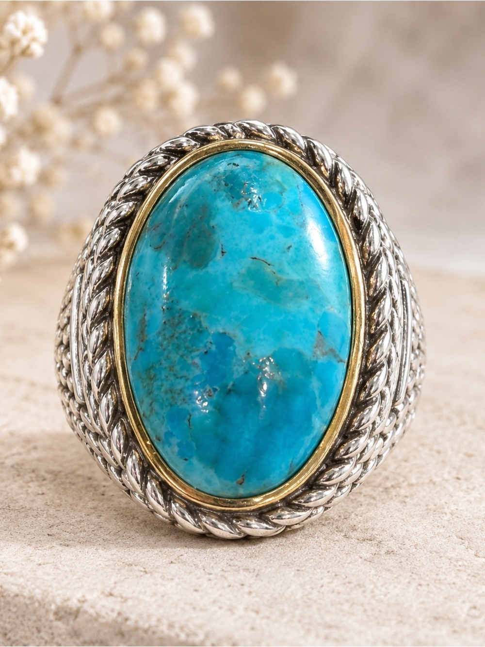 Silver Turquoise Statement Ring